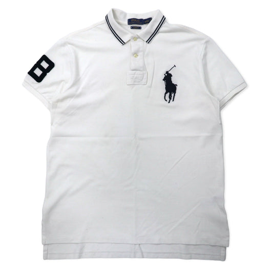 POLO RALPH LAUREN ビッグポニー ポロシャツ L ホワイト コットン CUSTOM FIT