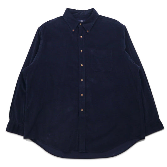 346 BROOKS BROTHERS コーデュロイ ボタンダウンシャツ XL ネイビー コットン