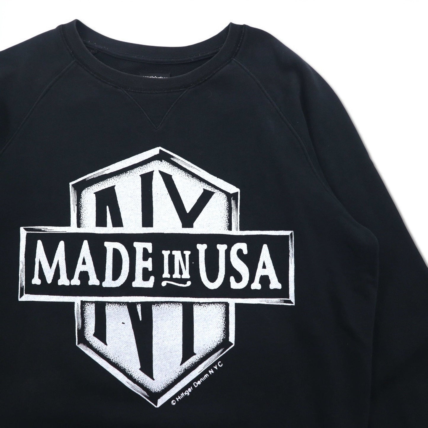 HILFIGER DENIM ( TOMMY HILFIGER ) NYプリント スウェット L ブラック people's place original トルコ製