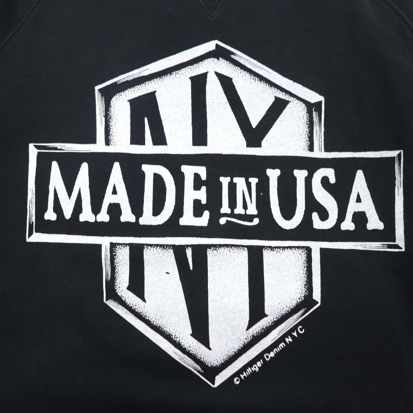 HILFIGER DENIM ( TOMMY HILFIGER ) NYプリント スウェット L ブラック people's place original トルコ製