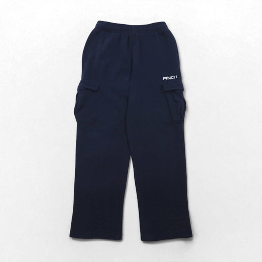AND1 90年代 ワイド スウェットパンツ バギー カーゴパンツ M ネイビー コットン