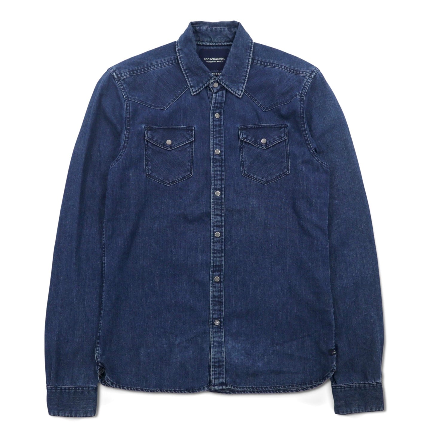 SCOTCH & SODA デニム ウエスタンシャツ S インディゴ ブルー THE ONLY WAY IS BLAUW