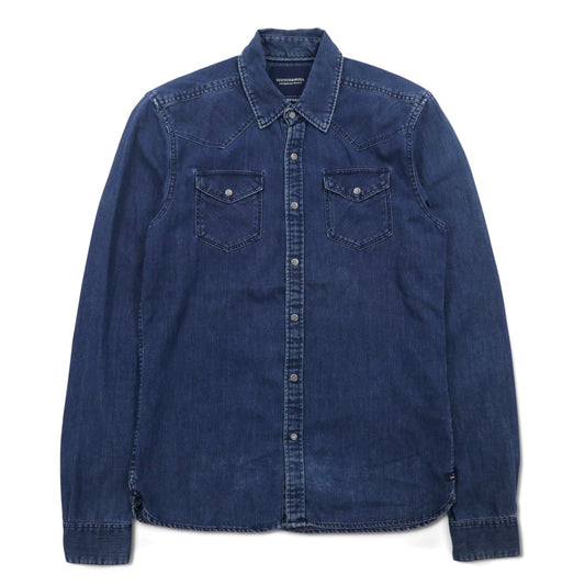 SCOTCH & SODA デニム ウエスタンシャツ S インディゴ ブルー THE ONLY WAY IS BLAUW