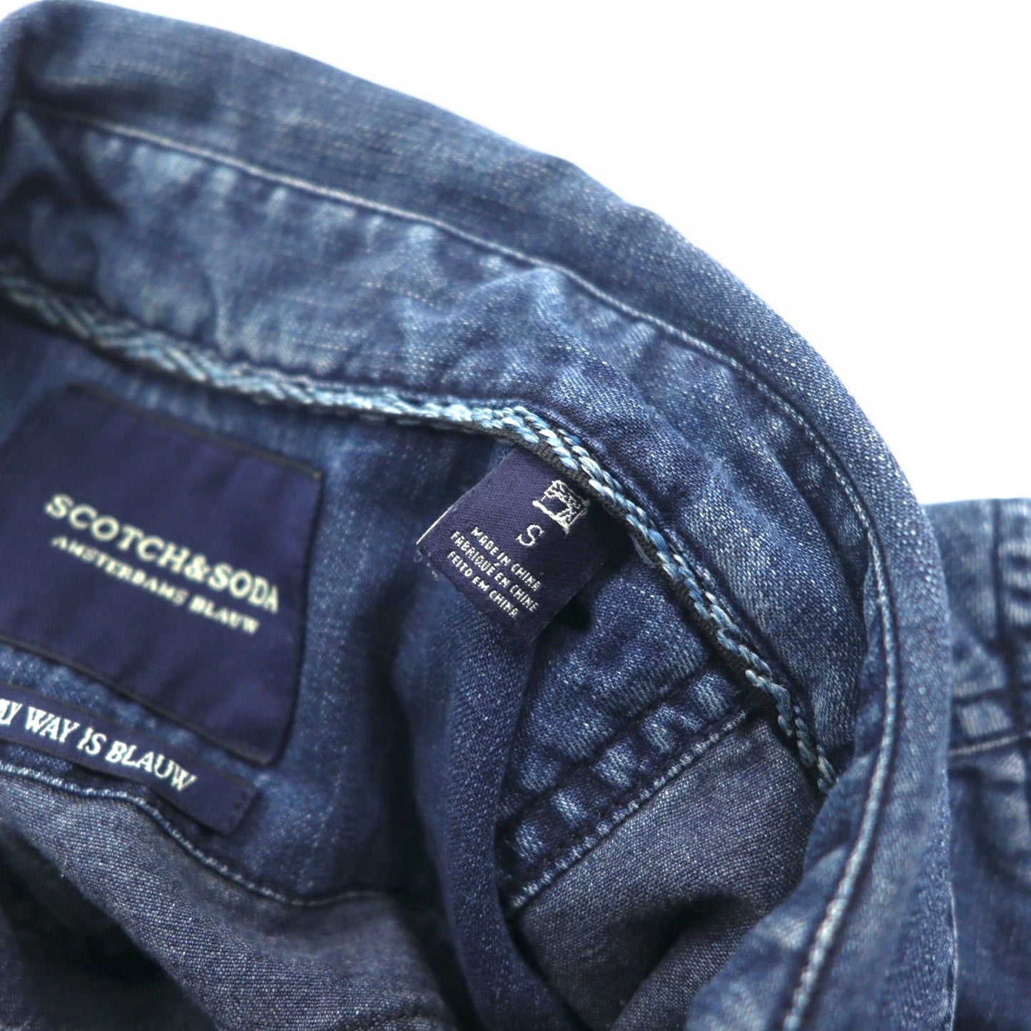 SCOTCH & SODA デニム ウエスタンシャツ S インディゴ ブルー THE ONLY WAY IS BLAUW