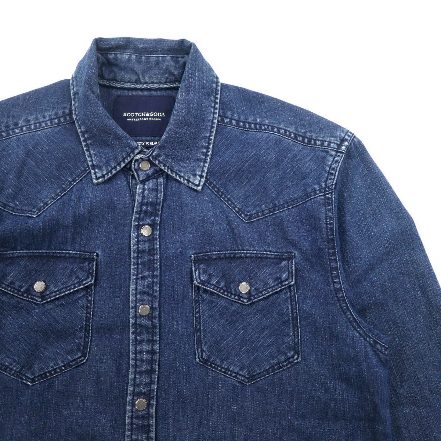 SCOTCH & SODA デニム ウエスタンシャツ S インディゴ ブルー THE ONLY WAY IS BLAUW