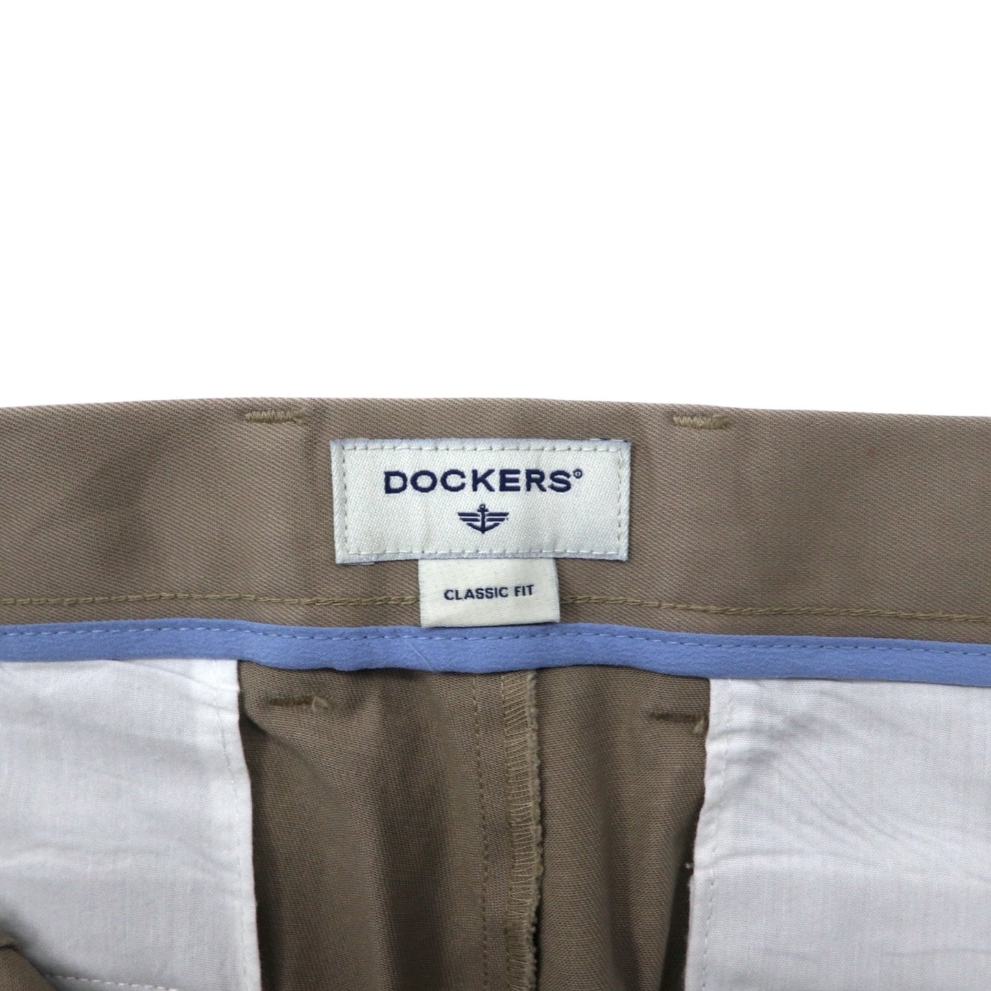 DOCKERS ( Levi's ) 2タック ワイドシルエット チノ スラックスパンツ 34 ベージュ コットン CLASSIC FIT