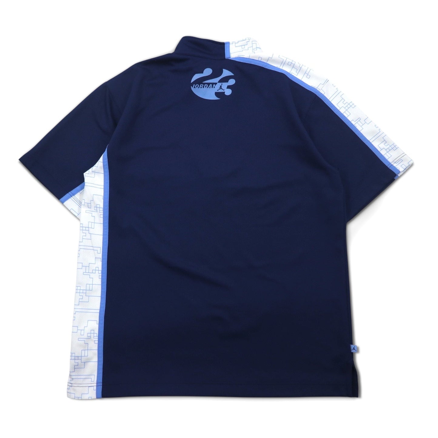 JORDAN BRAND ( NIKE ) ジャンプマン ハーフジップ ゲームシャツ L ネイビー ロゴプリント ビッグサイズ