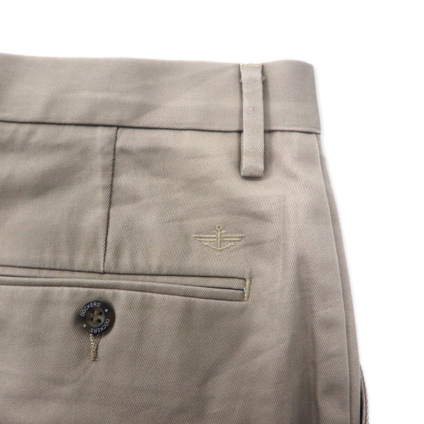 DOCKERS ( Levi's ) 2タック ワイドシルエット チノ スラックスパンツ 34 ベージュ コットン CLASSIC FIT