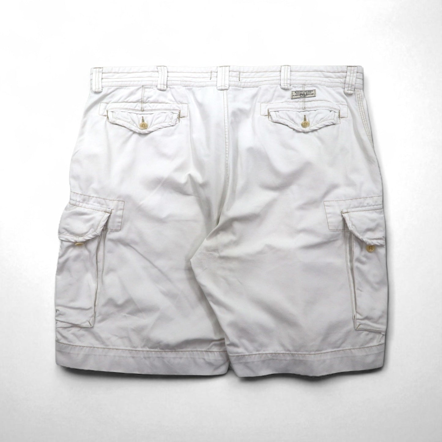 Polo by Ralph Lauren 90年代 ビッグサイズ ポロチノ バギー ショート カーゴパンツ ハーフパンツ 3XL ホワイト 膝下丈