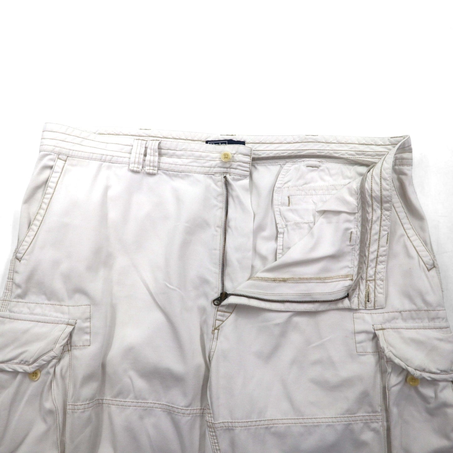 Polo by Ralph Lauren 90年代 ビッグサイズ ポロチノ バギー ショート カーゴパンツ ハーフパンツ 3XL ホワイト 膝下丈