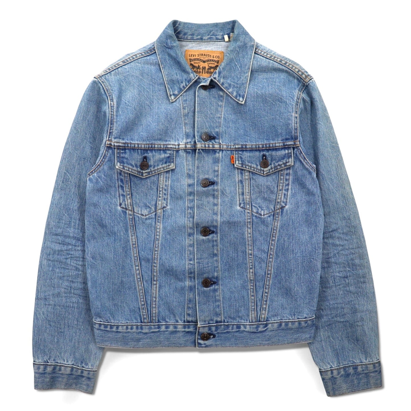 LEVI'S VINTAGE CLOTHING ( LVC ) USA製 1970年代 復刻 3rdタイプ デニムジャケット Gジャン M ブルー オレンジタブ 72351-0003