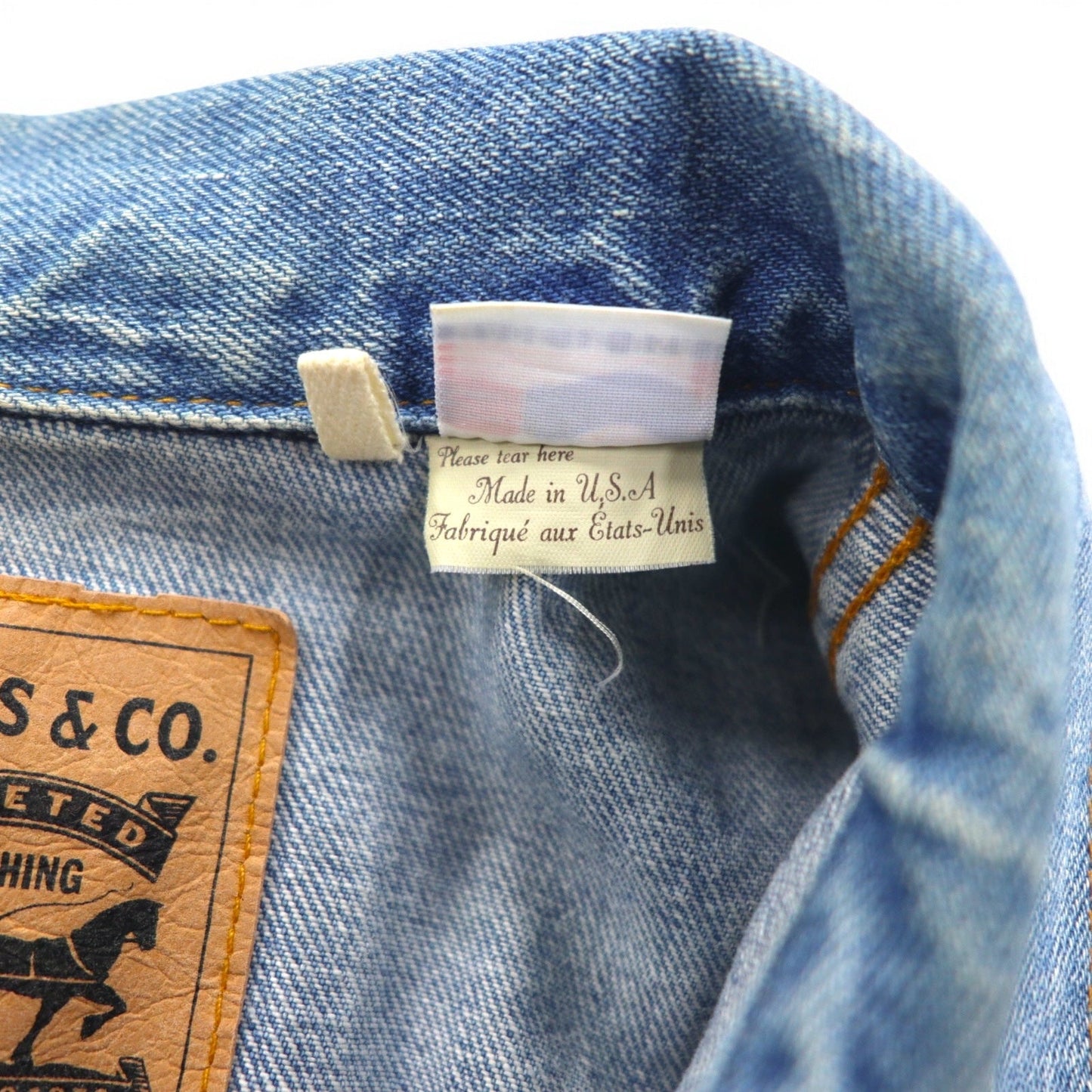 LEVI'S VINTAGE CLOTHING ( LVC ) USA製 1970年代 復刻 3rdタイプ デニムジャケット Gジャン M ブルー オレンジタブ 72351-0003