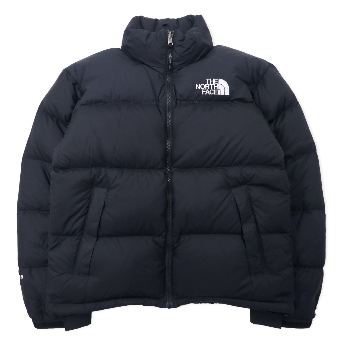 THE NORTH FACE センターロゴ刺繍 ヌプシ ダウンジャケット 700フィルパワー S ブラック ナイロン ロゴ刺繍 フード収納式 ND01586