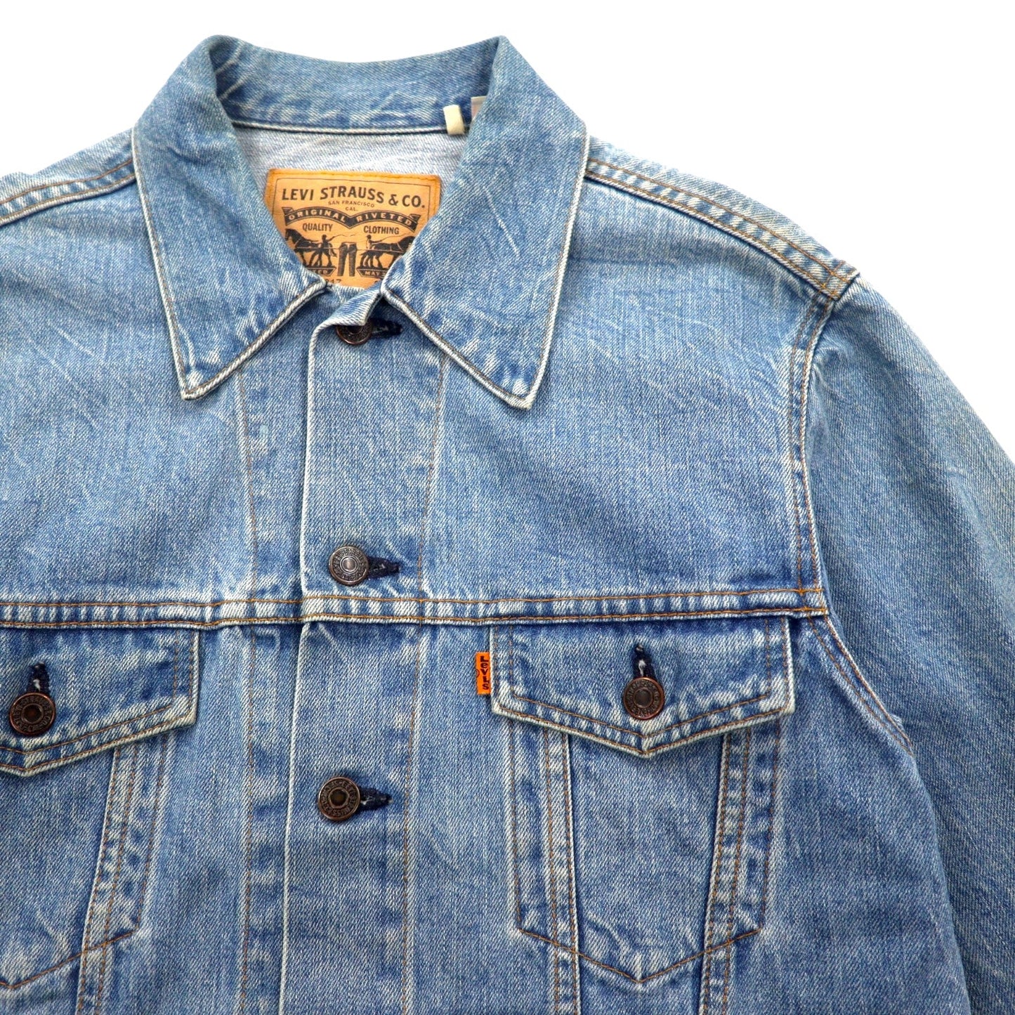 LEVI'S VINTAGE CLOTHING ( LVC ) USA製 1970年代 復刻 3rdタイプ デニムジャケット Gジャン M ブルー オレンジタブ 72351-0003