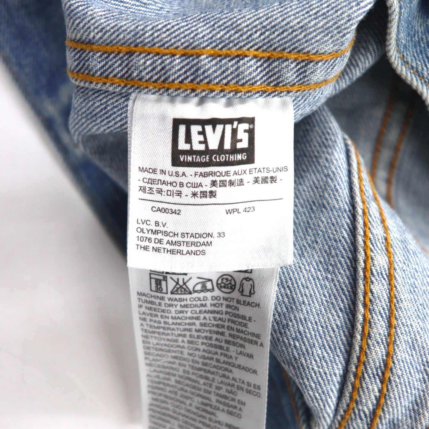 LEVI'S VINTAGE CLOTHING ( LVC ) USA製 1970年代 復刻 3rdタイプ デニムジャケット Gジャン M ブルー オレンジタブ 72351-0003