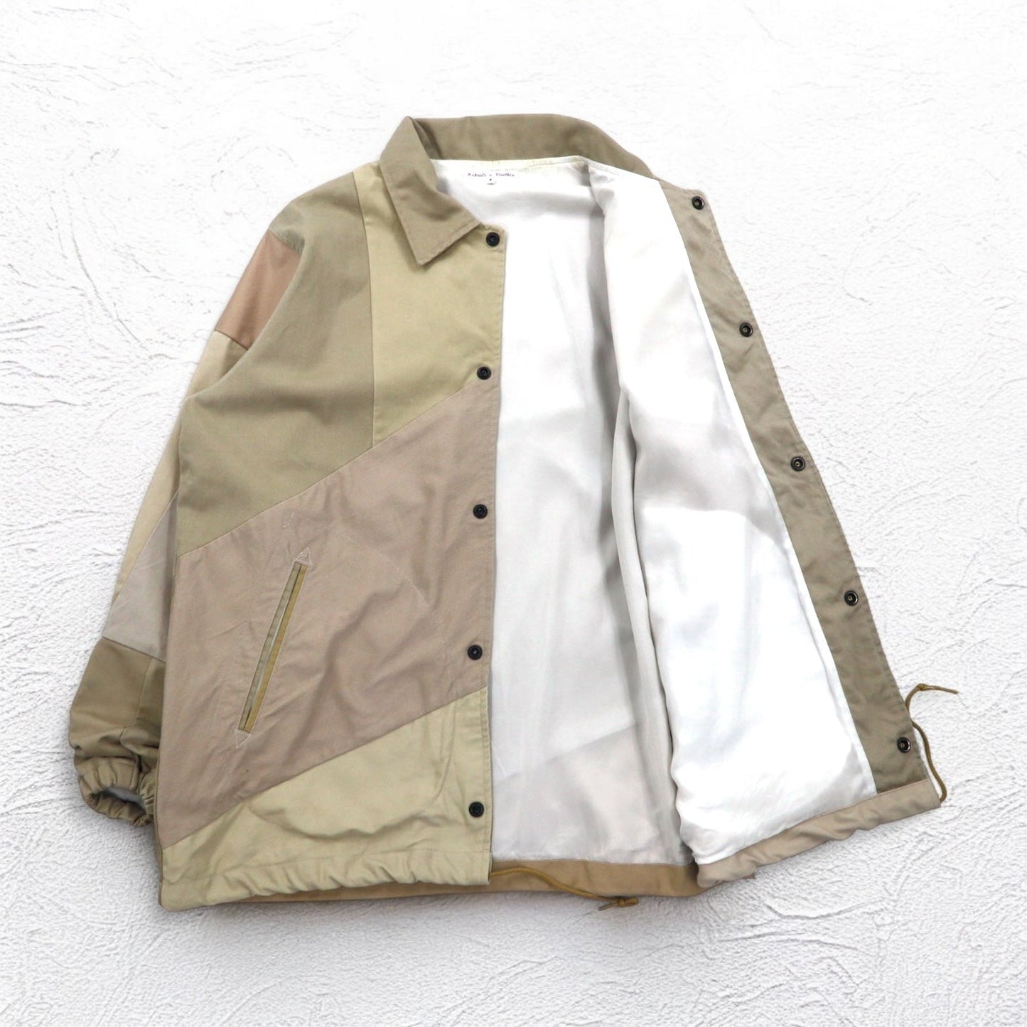 rebuild by needles 再構築 リメイク コーチジャケット S ベージュ ドローコード