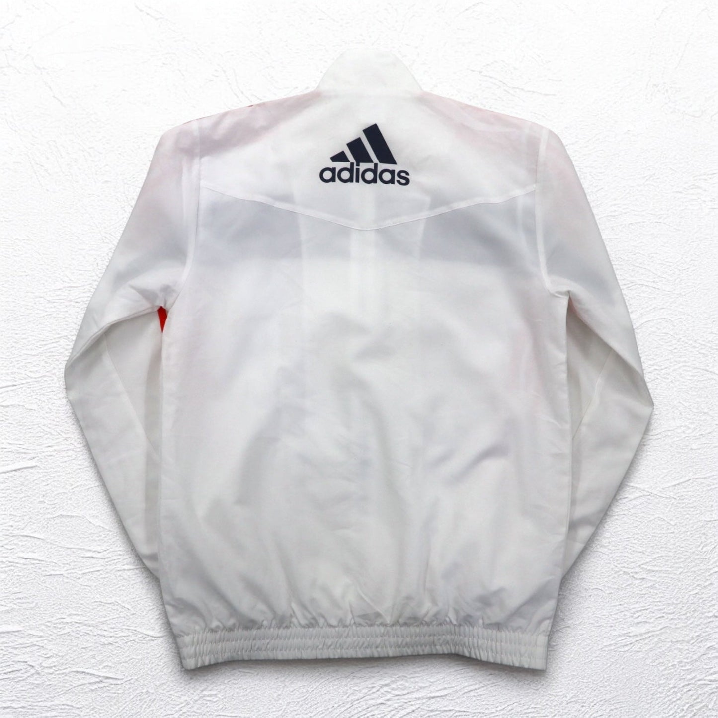 adidas 3ストライプ ウーブン トラックジャケット ジャージ S ホワイト オレンジ メッシュライナー