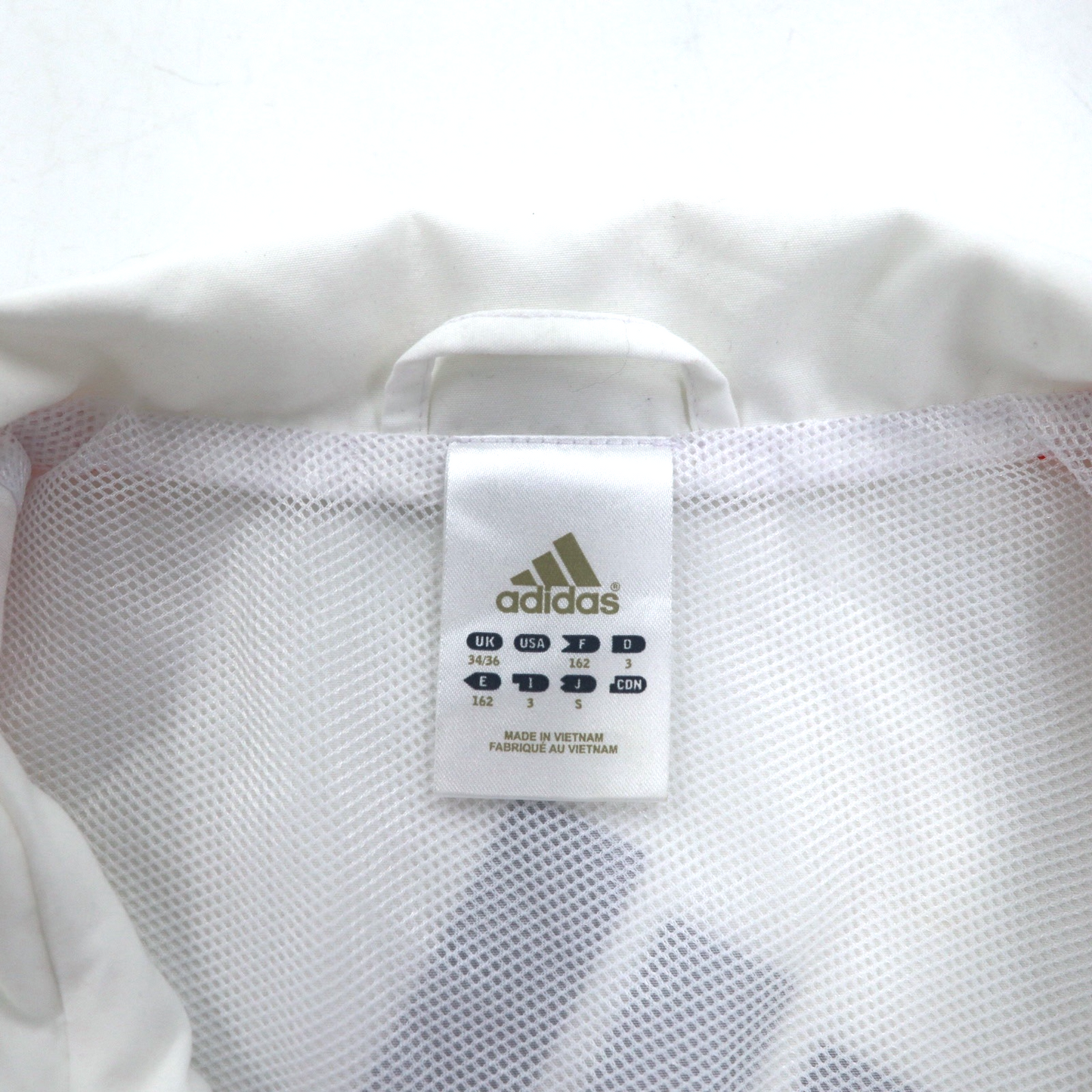 adidas 3ストライプ ウーブン トラックジャケット ジャージ S ホワイト オレンジ メッシュライナー