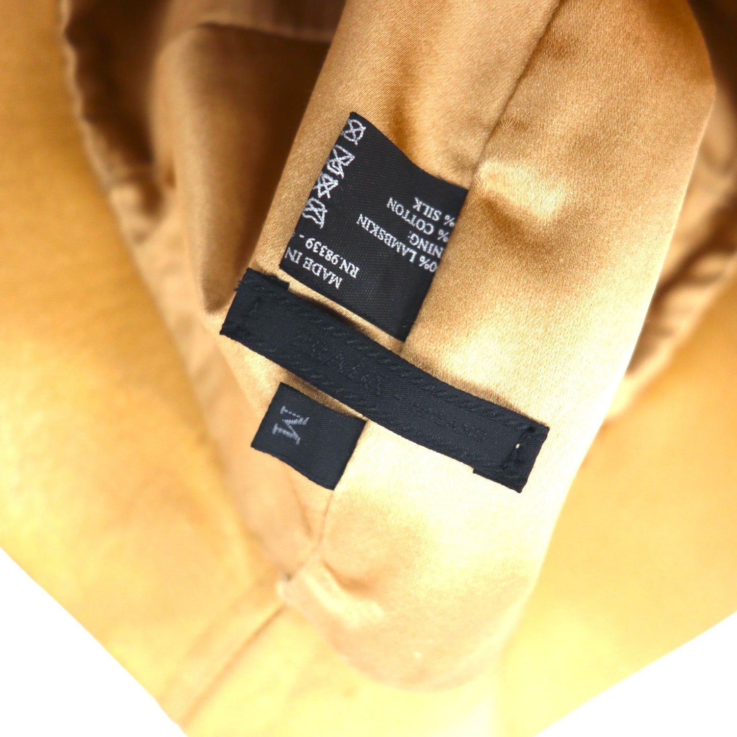 PRADA イタリア製 ラムスキン パンチングレザー バケットハット M ベージュ 羊革