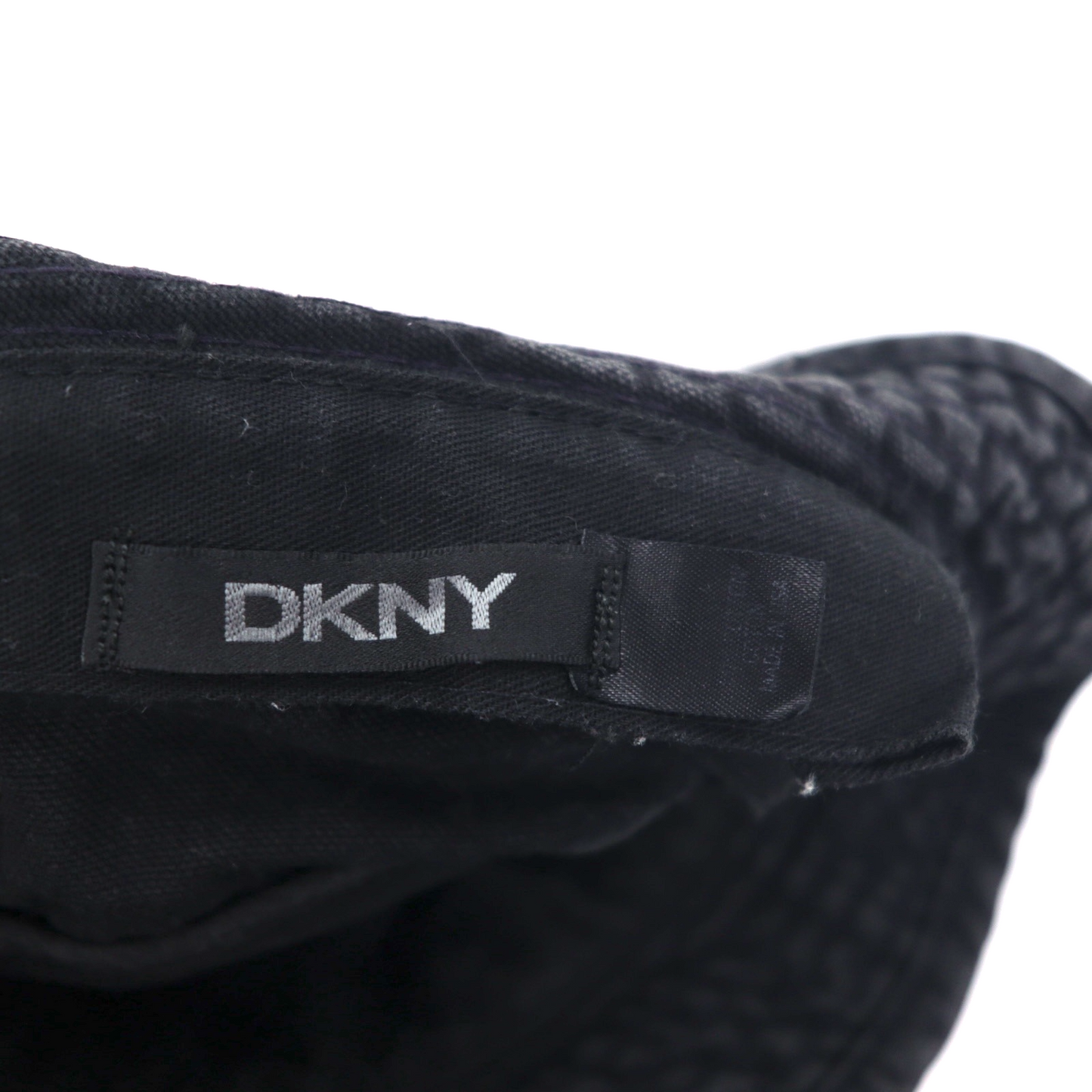 DKNY 90年代 USA製 ブラックデニム バケットハット ONE ブラック コットン ワンポイントロゴ刺繍