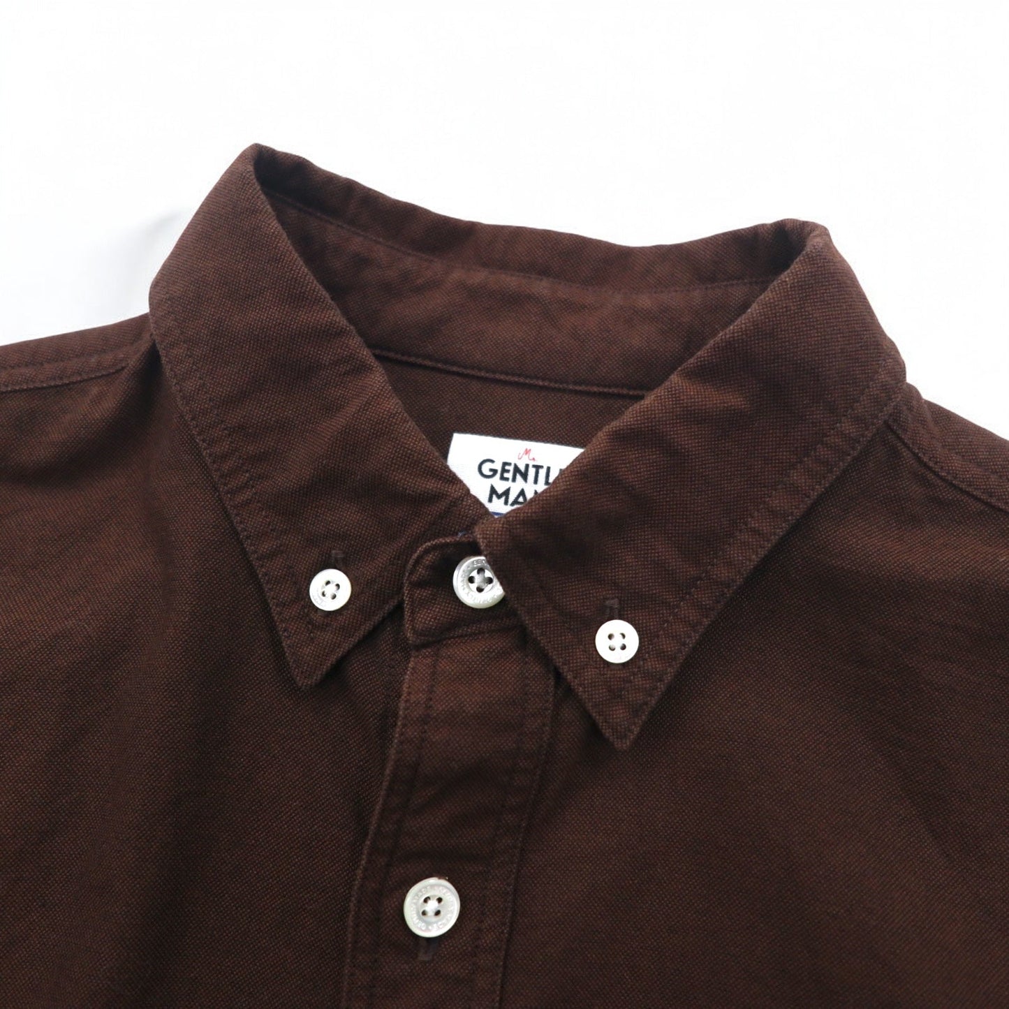 Mr.GENTLEMAN オックスフォード ボタンダウンシャツ S ブラウン コットン