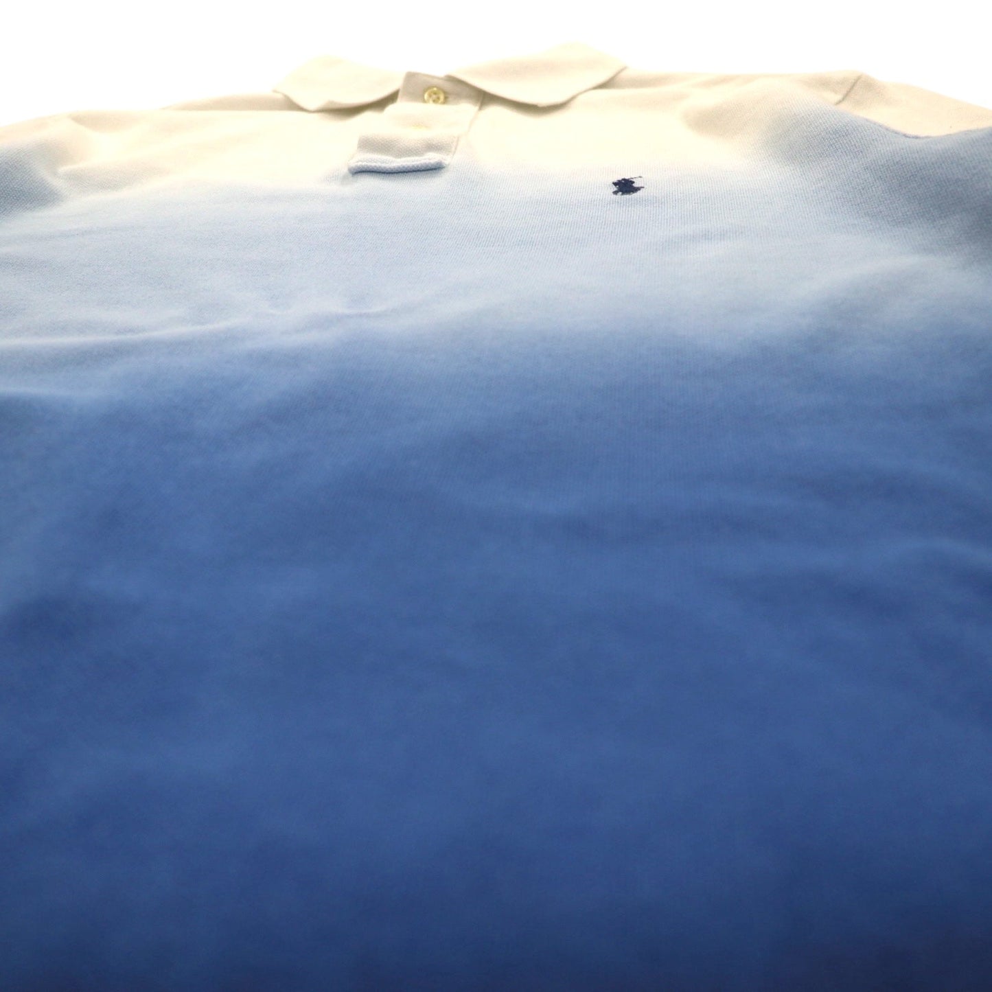 POLO RALPH LAUREN グラデーション カラー ポロシャツ M ホワイト ブルー コットン スモールポニー刺繍