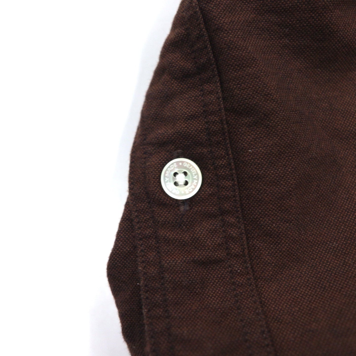 Mr.GENTLEMAN オックスフォード ボタンダウンシャツ S ブラウン コットン