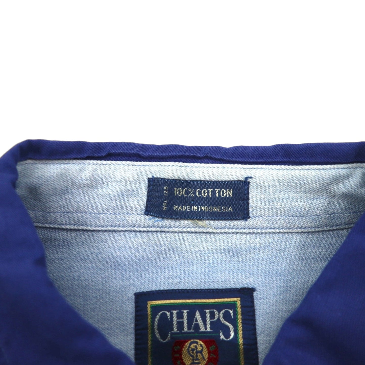 CHAPS RALPH LAUREN 90年代 半袖 ボタンダウン ワーク シャツ L ブルー コットン ダブルポケット