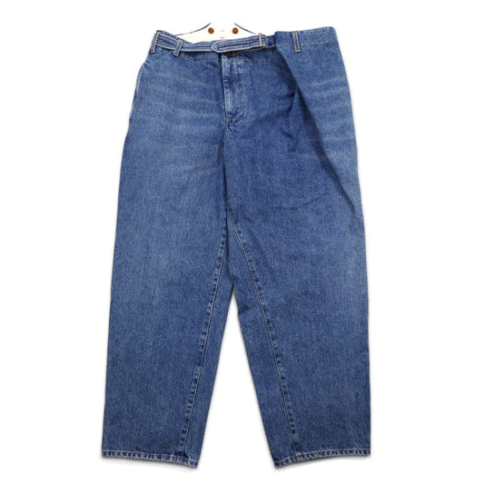 KHOKI ラップトラウザーズ 22AW Wrap Trousers デニムパンツ 1 ブルー コットン 日本製 22sw-p-05