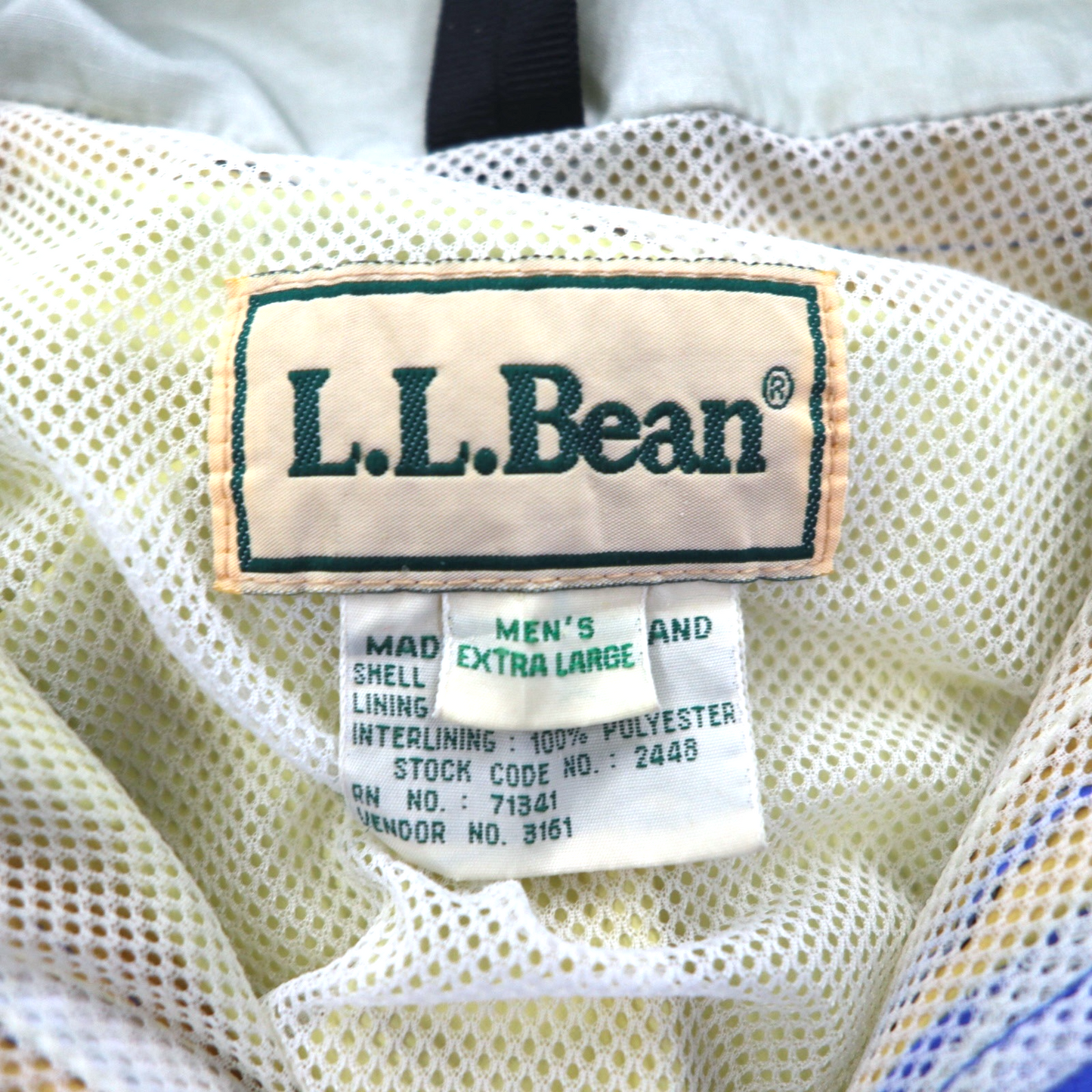 L.L.Bean 90年代 ゴアテックス GORE-TEX シェル マウンテンパーカー レインパーカー XL ブルー ナイロン 防水 メッシュライナー ドローコード 2448