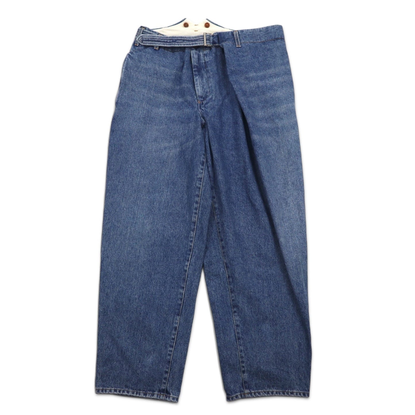 KHOKI ラップトラウザーズ 22AW Wrap Trousers デニムパンツ 1 ブルー コットン 日本製 22sw-p-05