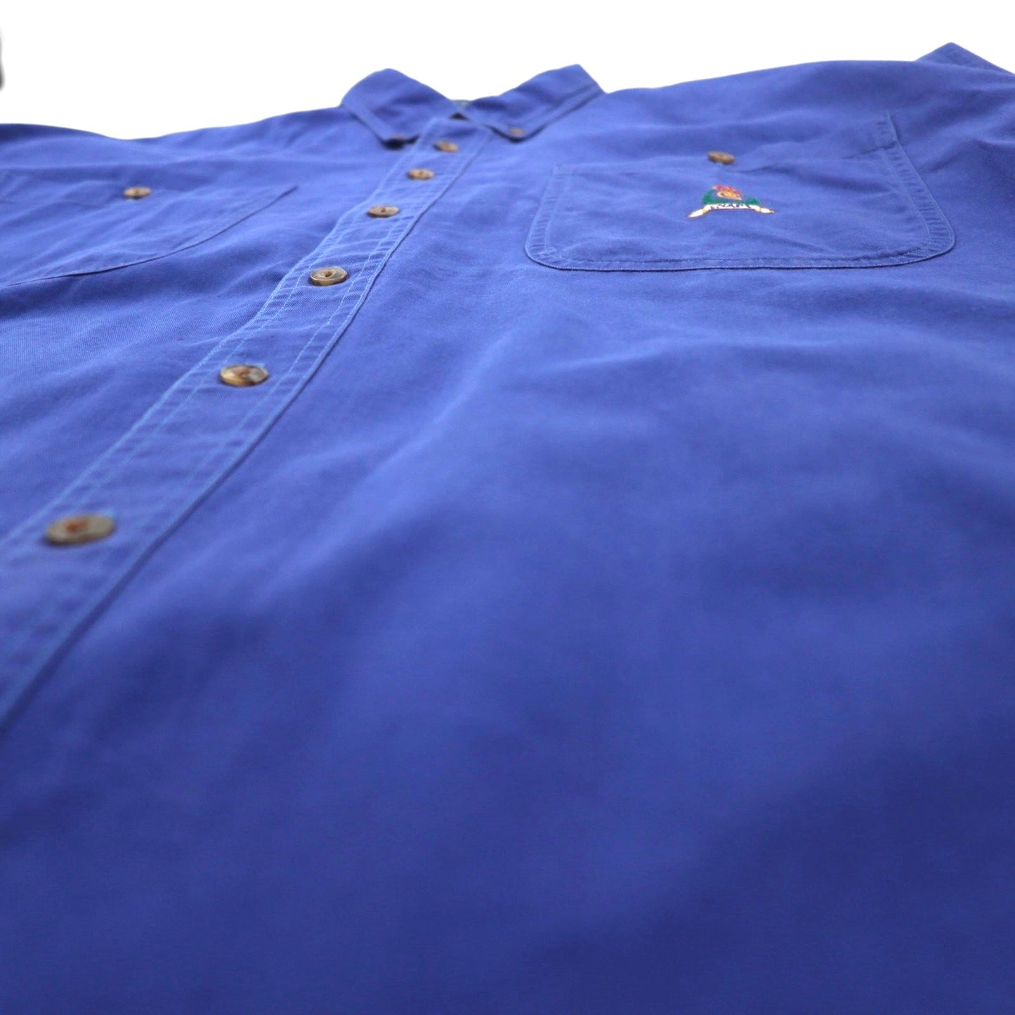 CHAPS RALPH LAUREN 90年代 半袖 ボタンダウン ワーク シャツ L ブルー コットン ダブルポケット