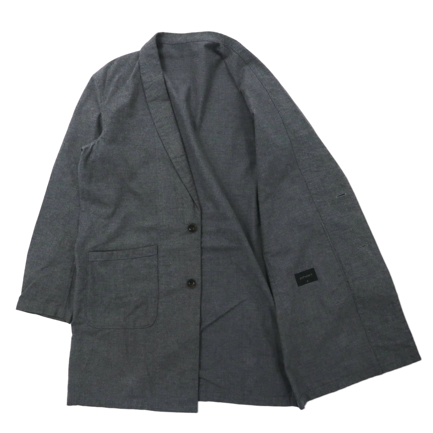 SOPHNET. ガウンコート S グレー コットン SOPH-156073 日本製