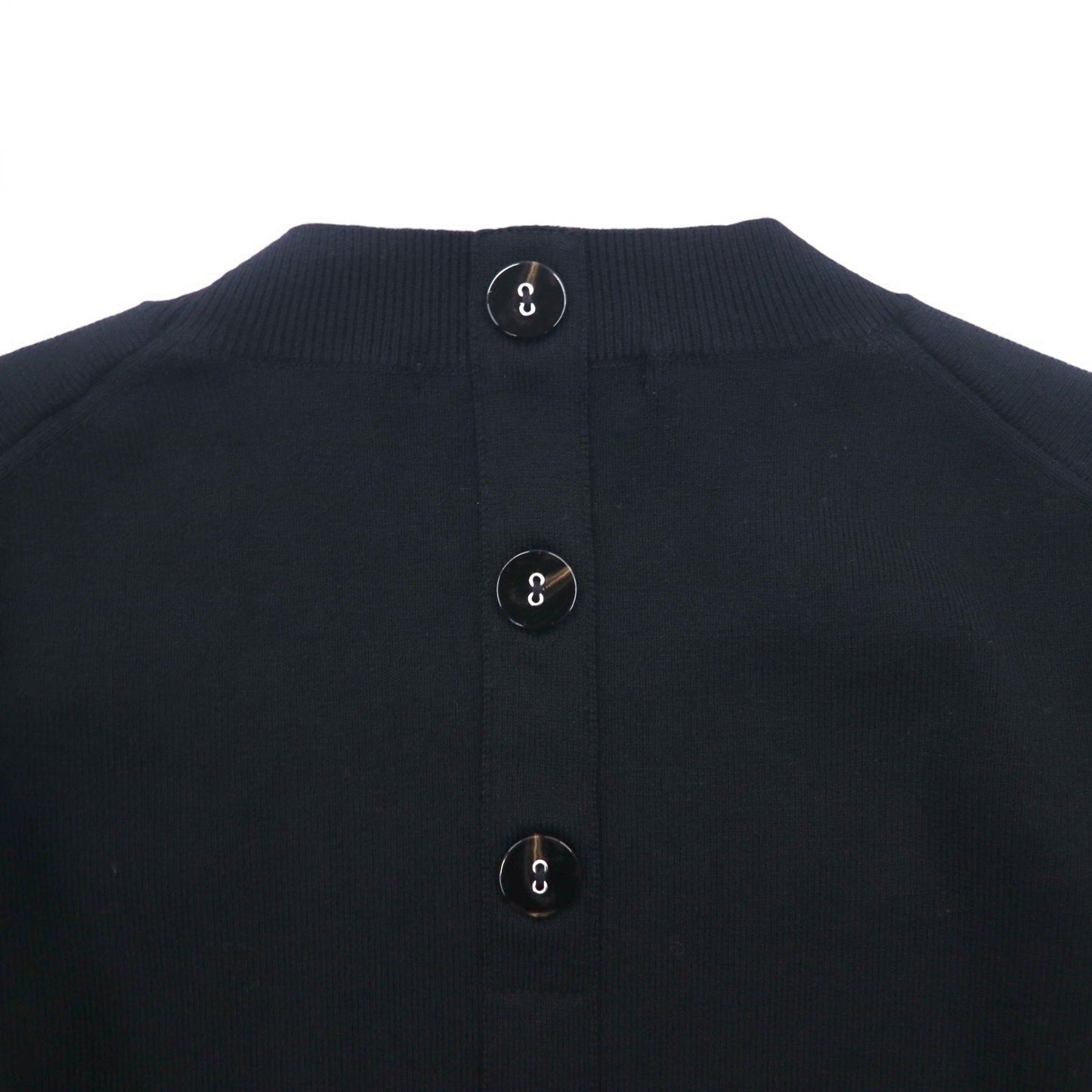 JOHNBULL バックボタン モックネック ニット セーター FREE ブラック ZC502 194-0077