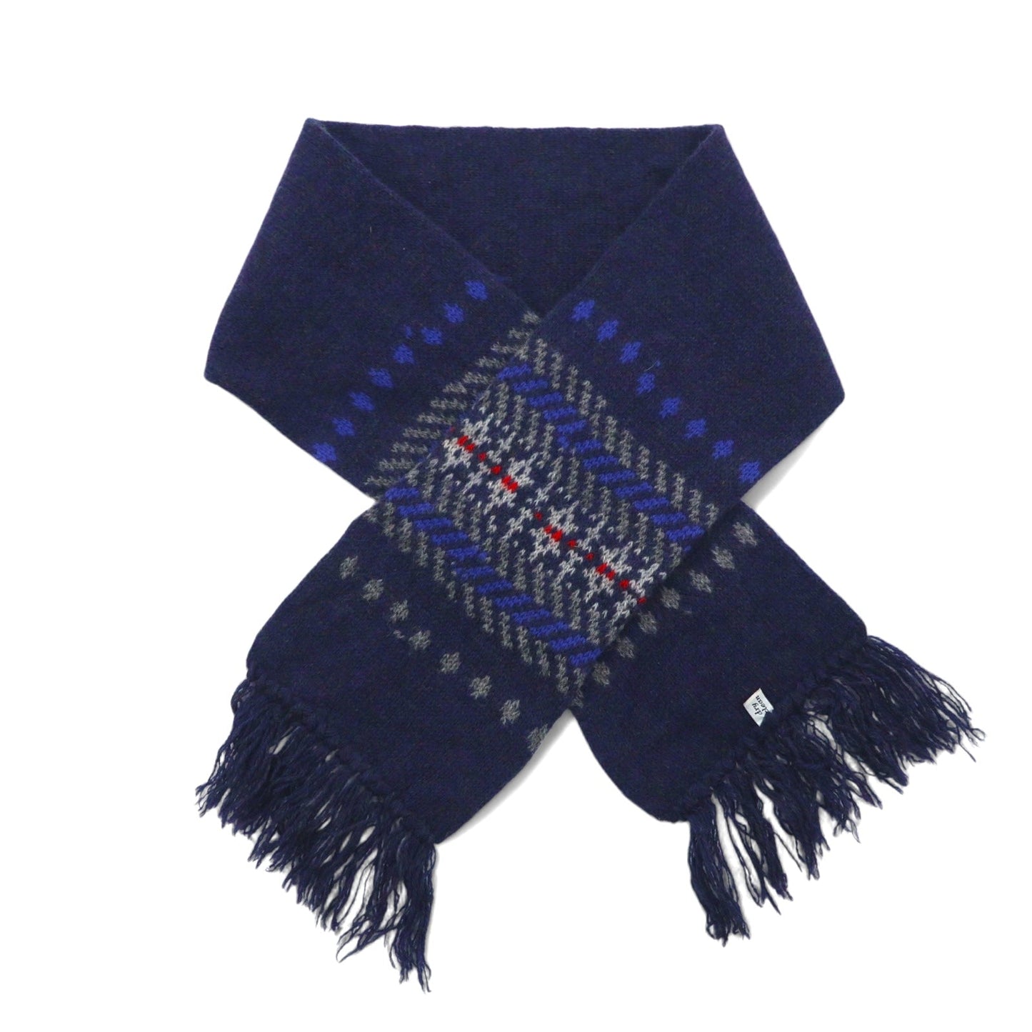 PENDLETON USA製 ノルディック バージンウール マフラー ネイビー PURE VIRGIN WOOL SHETLAND