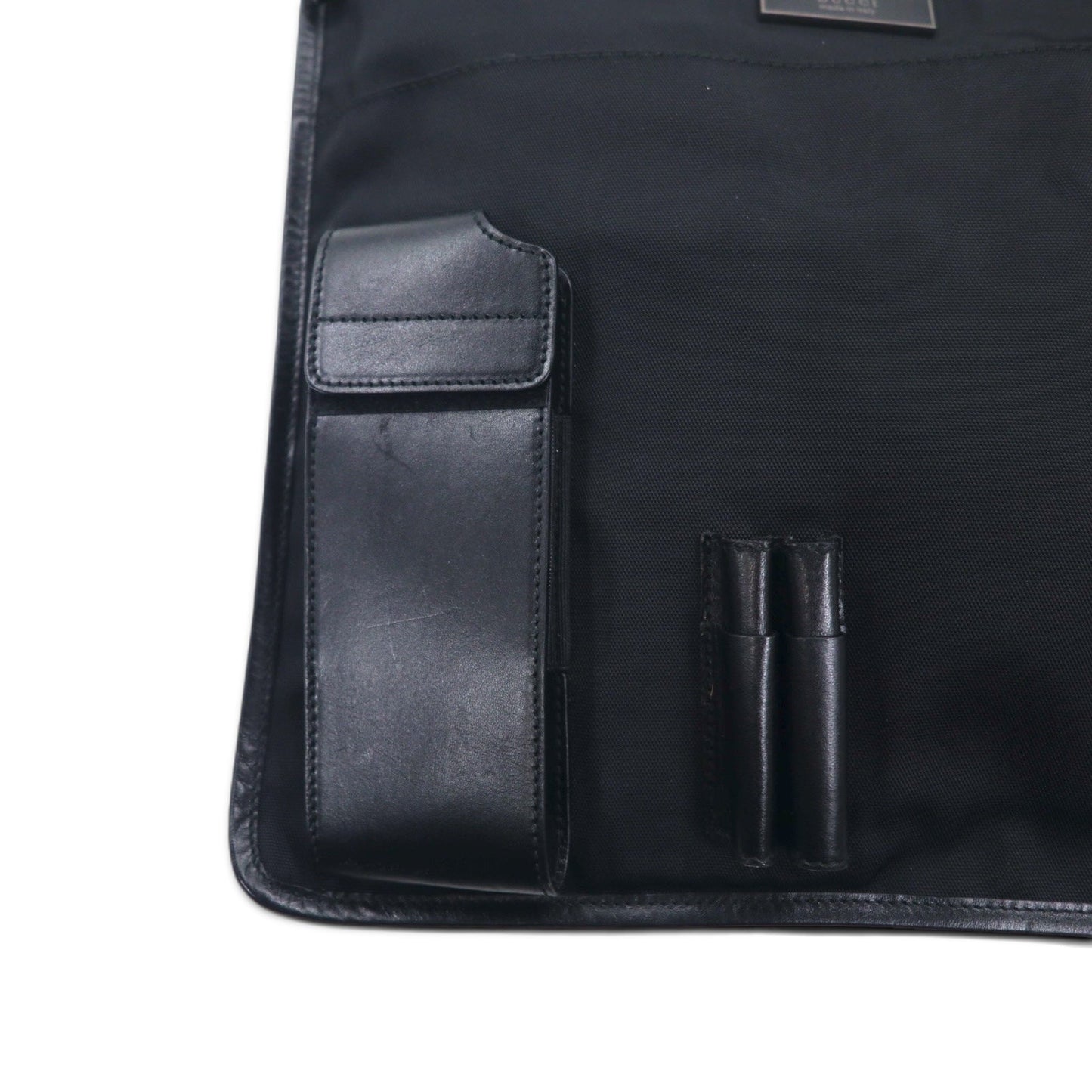 GUCCI イタリア製 ショルダーバッグ サコッシュ ブラック ナイロン ロゴプレート 019・0335 002058