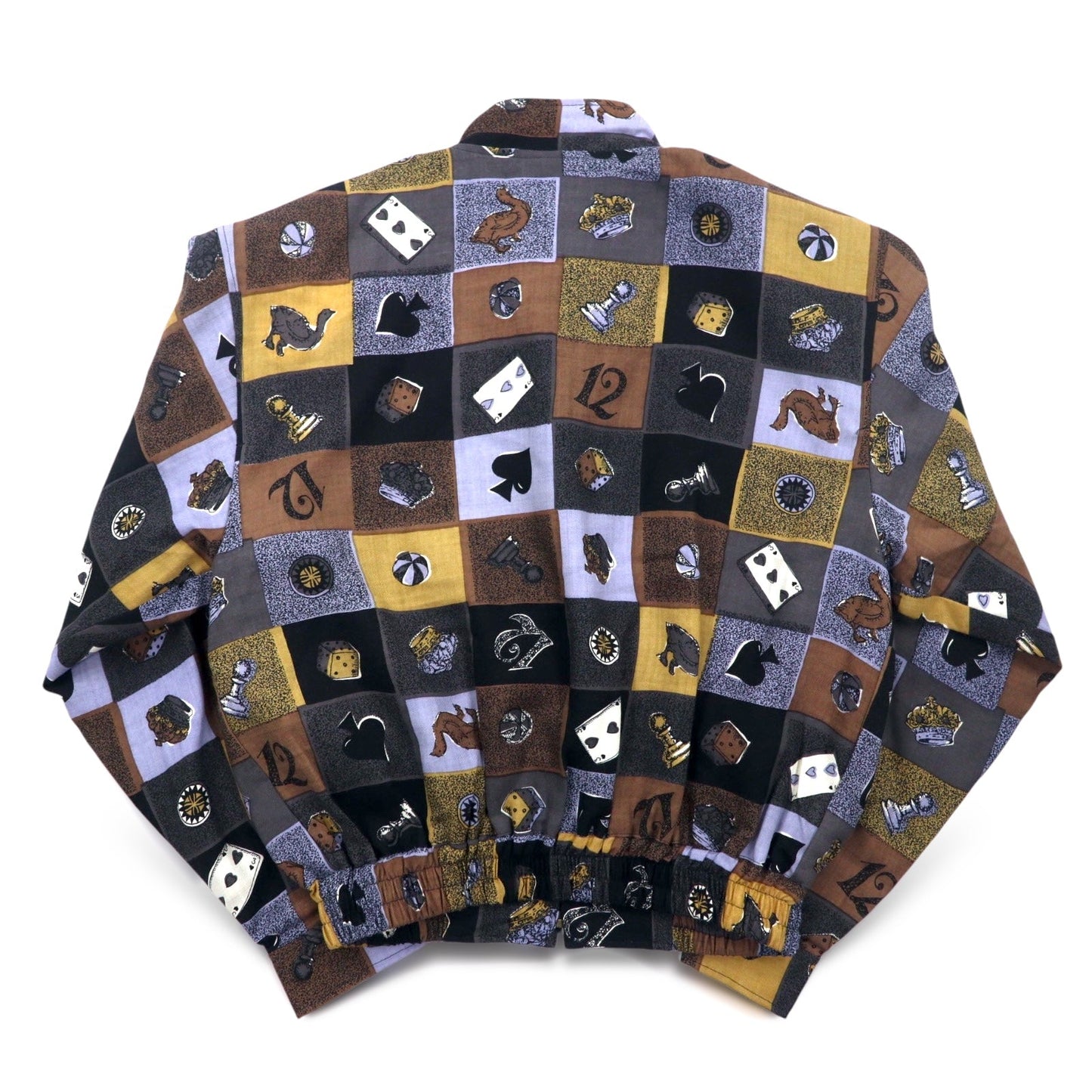 marie claire sport 90年代 スウィングトップ ブルゾン FREE マルチカラー 総柄 レトロ ゲーム 日本製