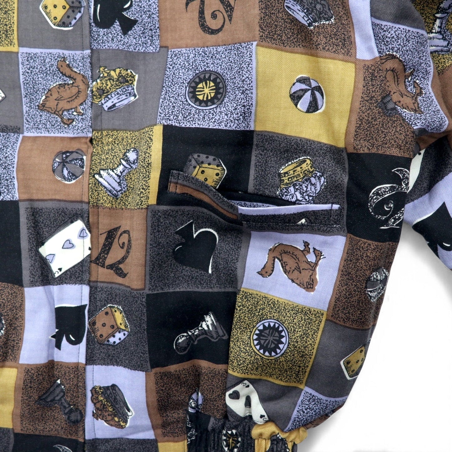 marie claire sport 90年代 スウィングトップ ブルゾン FREE マルチカラー 総柄 レトロ ゲーム 日本製