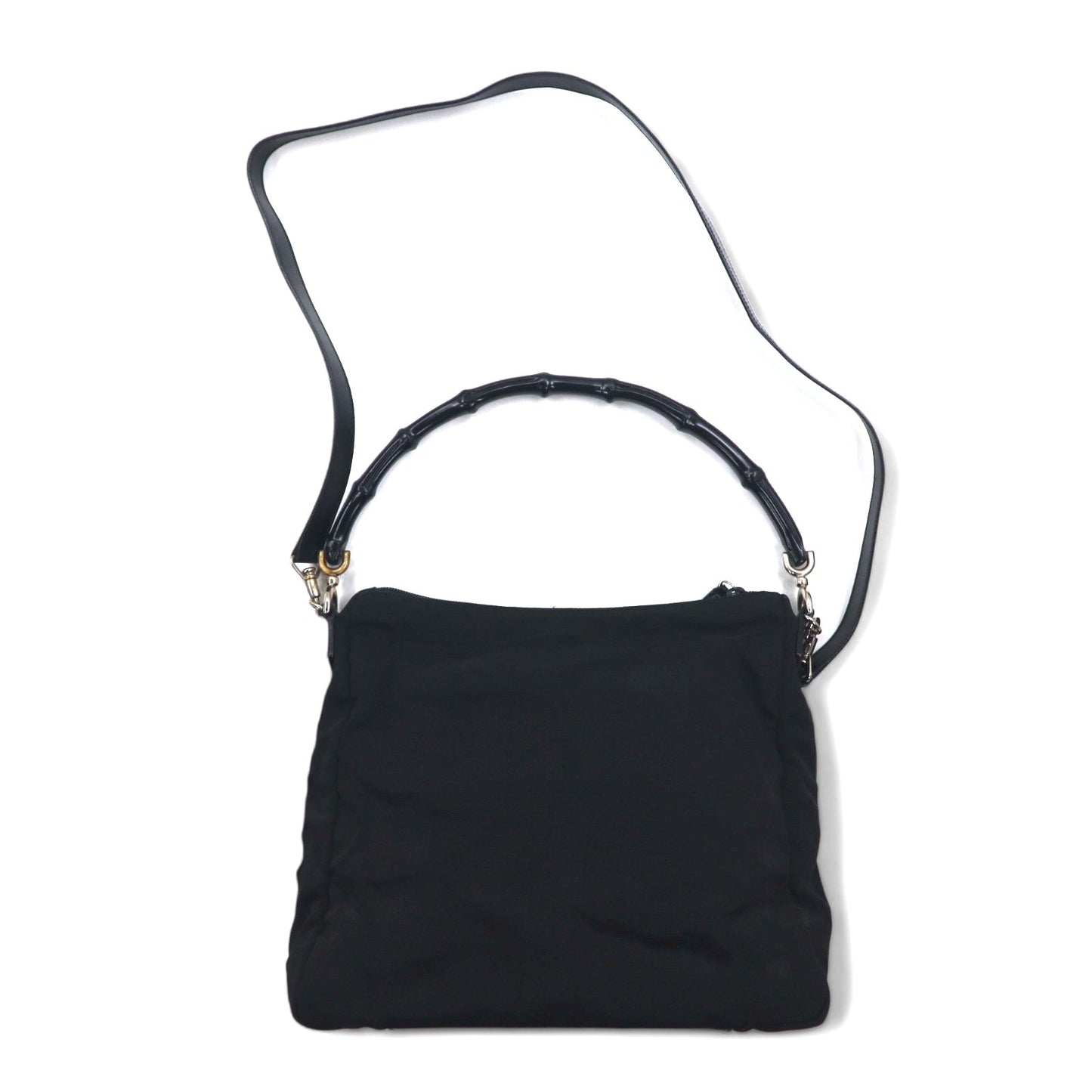 GUCCI イタリア製 2WAY バンブー ショルダーバッグ ハンドバック ブラック ナイロン 000・0509 002058