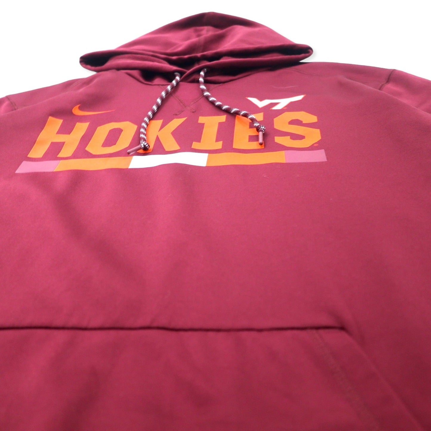 NIKEドライフィット プルオーバーパーカー XL ボルドー ポリエステル VT フットボール HOKIES