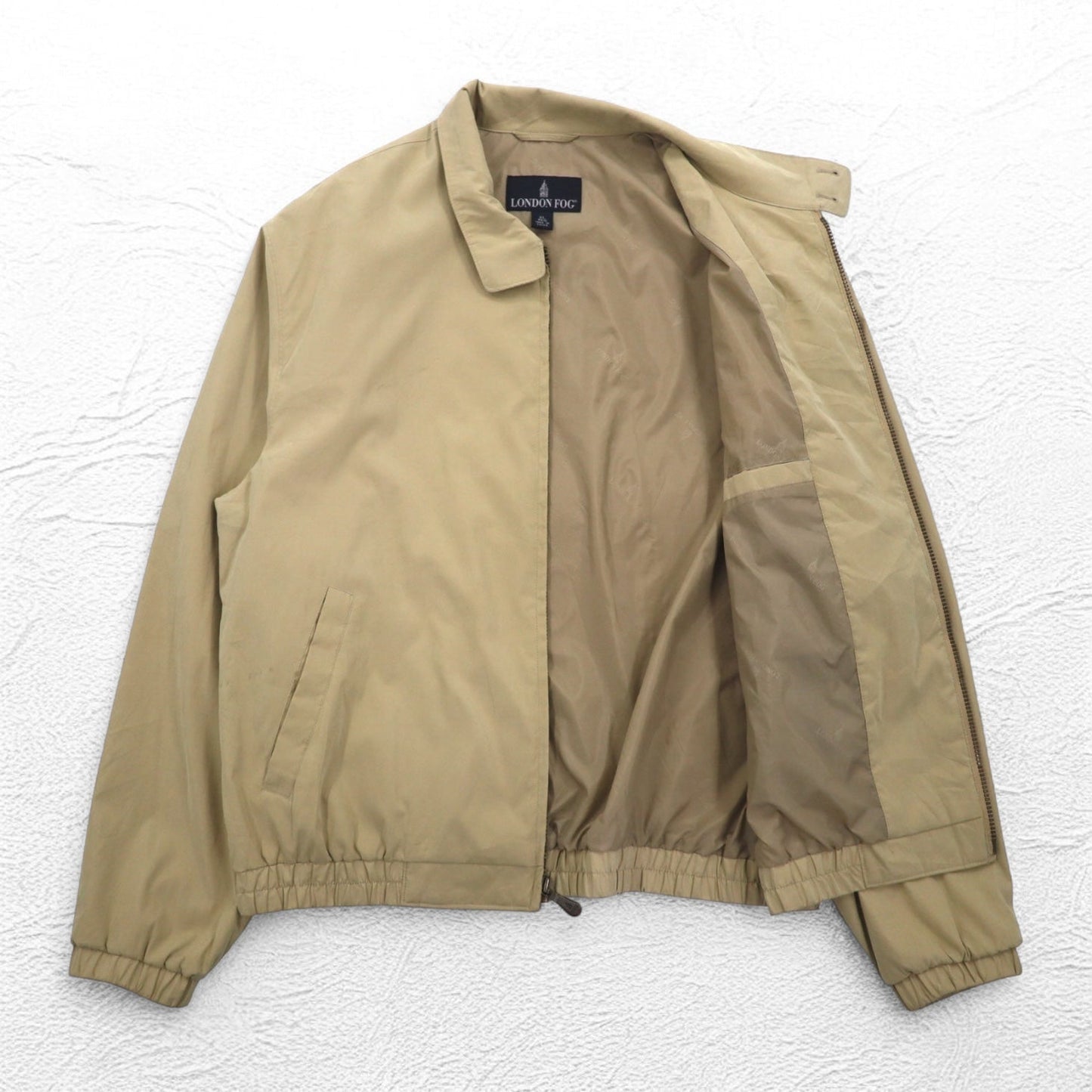 LONDON FOG ピーチスキン スウィングトップ ハリントンジャケット XL ベージュ 撥水