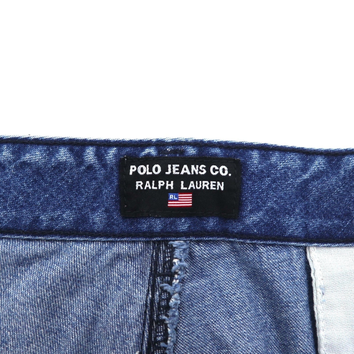 POLO JEANS CO. RALPH LAUREN 90年代 バギー ショート デニム カーゴパンツ ハーフパンツ XL インディゴ ブルー 膝下丈