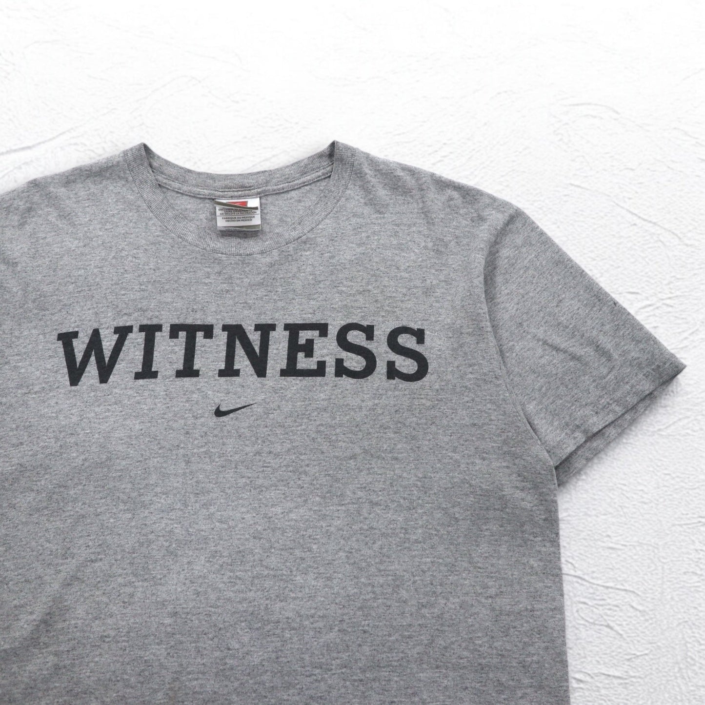 NIKE 00年代 TEAMタグ WITNESS Tシャツ L グレー コットン センタースウォッシュ メキシコ製