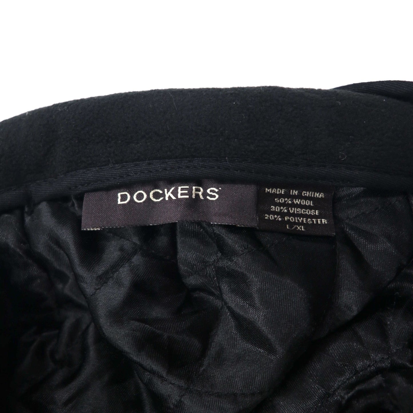 DOCKERS ( Levi's ) イヤーフラップ ハンチング キャップ L/XL ブラック ウール 耳当て