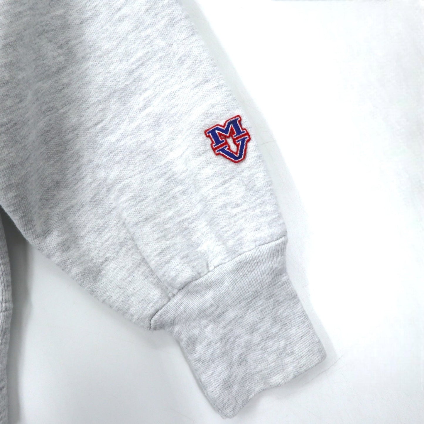 MV SPORT USA製 90年代 PRO WEAVE リバースウィーブ カレッジ刺繍 スウェット XL グレー コットン 裏起毛 NOTRE DAME アーチロゴ