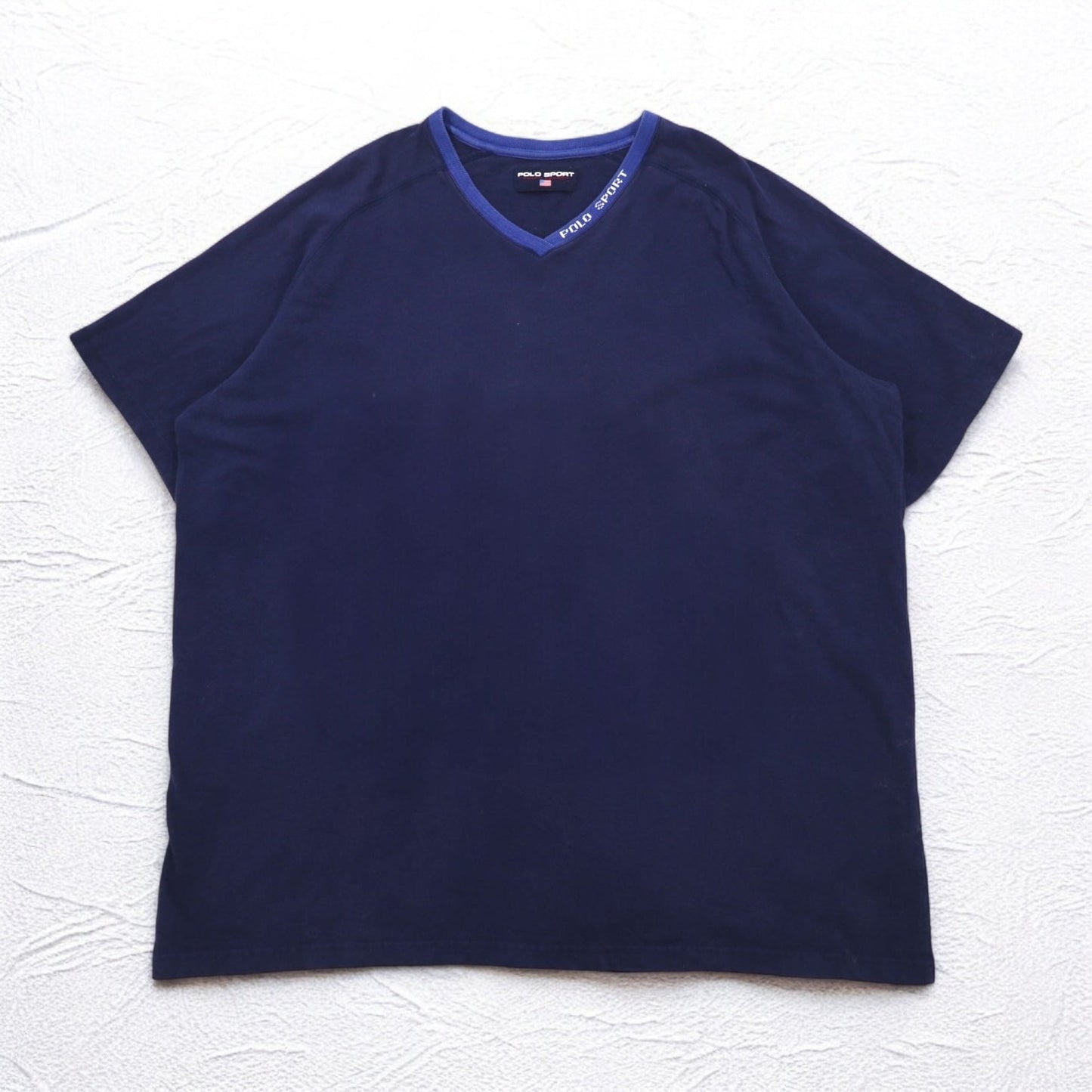 POLO SPORT RALPH LAUREN 90年代 フェード Vネック Tシャツ XXL ネイビー コットン ビッグサイズ