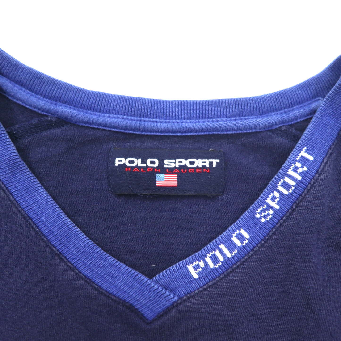 POLO SPORT RALPH LAUREN 90年代 フェード Vネック Tシャツ XXL ネイビー コットン ビッグサイズ