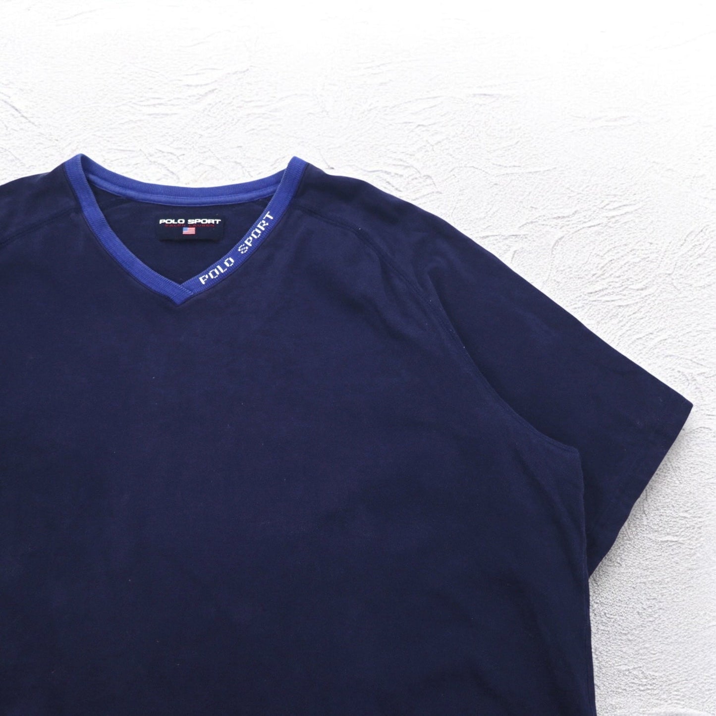 POLO SPORT RALPH LAUREN 90年代 フェード Vネック Tシャツ XXL ネイビー コットン ビッグサイズ