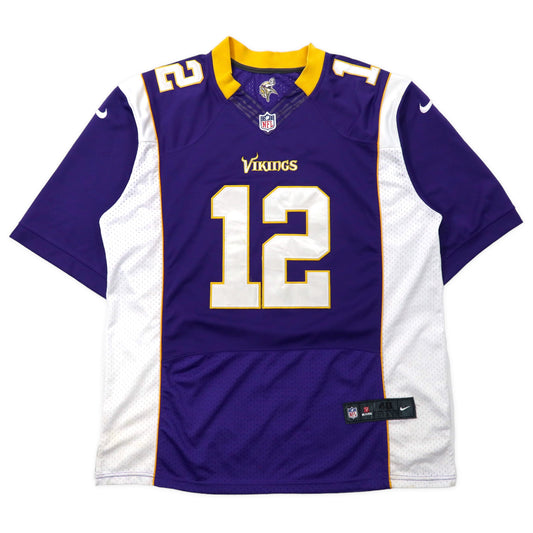 NIKE NFL ゲームシャツ 48 パープル ポリエステル メッシュ VIKINGS ナンバリング HARVIN ビッグサイズ