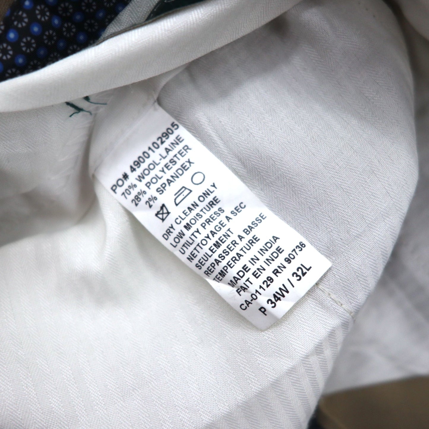 LAUREN RALPH LAUREN タック スラックスパンツ 34 ベージュ ウール HIGH PERFORMANCE WOOL